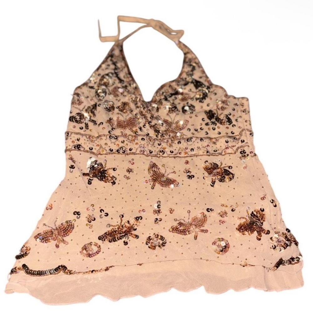Rare Bebe sequin butterfly top